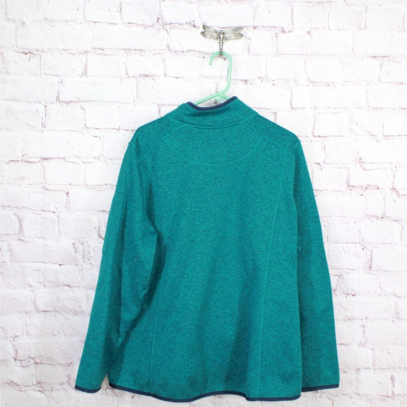 LL Bean Women's Plus Size Sweater Fleece Jacket Green 3X