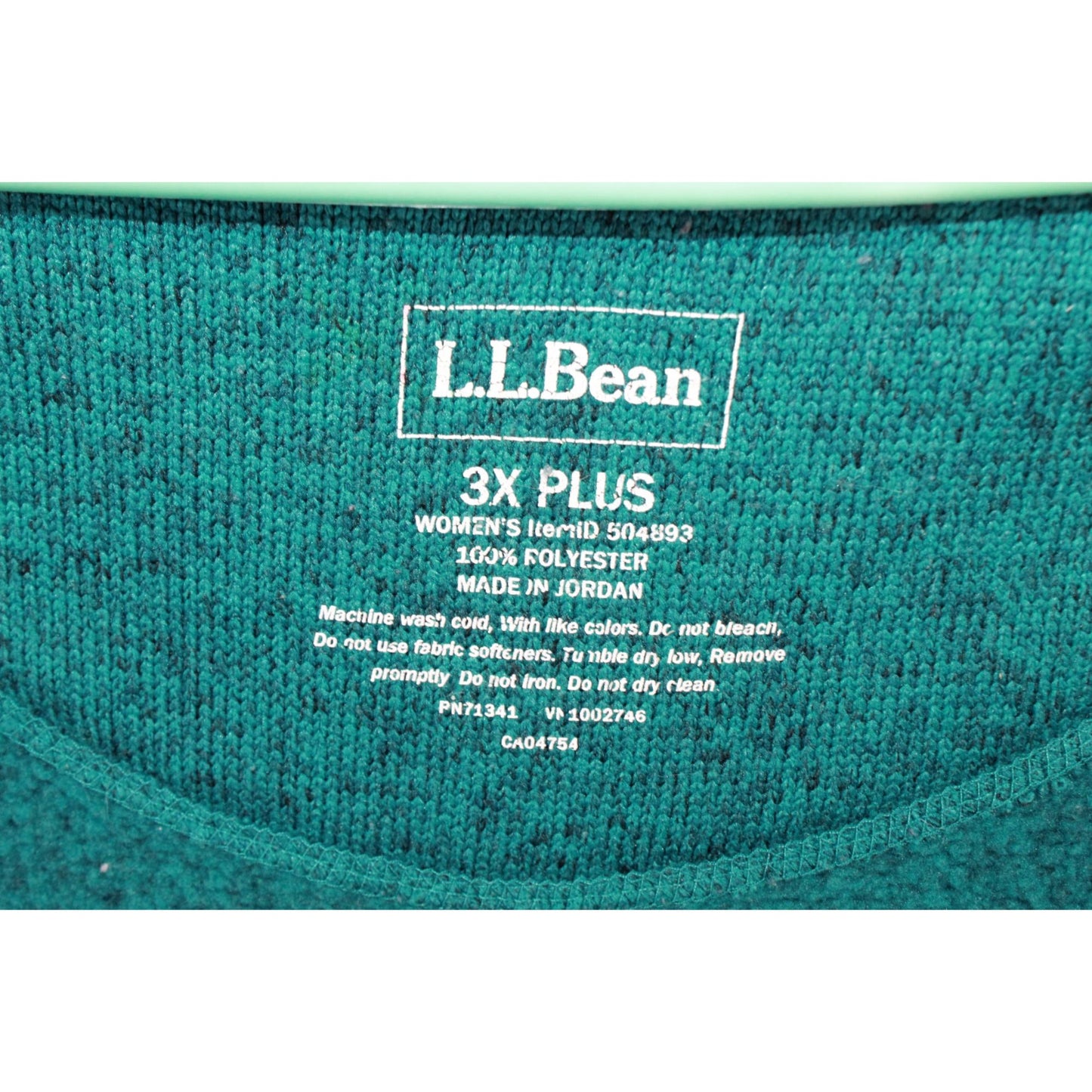 LL Bean Women's Plus Size Sweater Fleece Jacket Green 3X