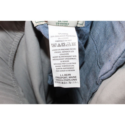 LL Bean Men's Comfort Stretch Dock Pants Standard Fit Straight Leg Gray XL 30"