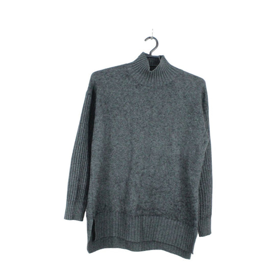 LL Bean Women's The Essential Sweater Turtleneck Wool Blend Charcoal Gray M