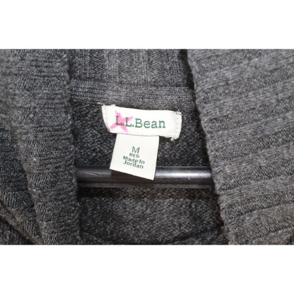 LL Bean Women's The Essential Sweater Turtleneck Wool Blend Charcoal Gray M