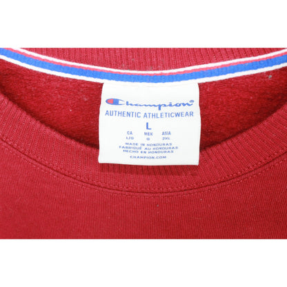 Champion Men's Red Fleece Midweight Crewneck Sweatshirt Size L