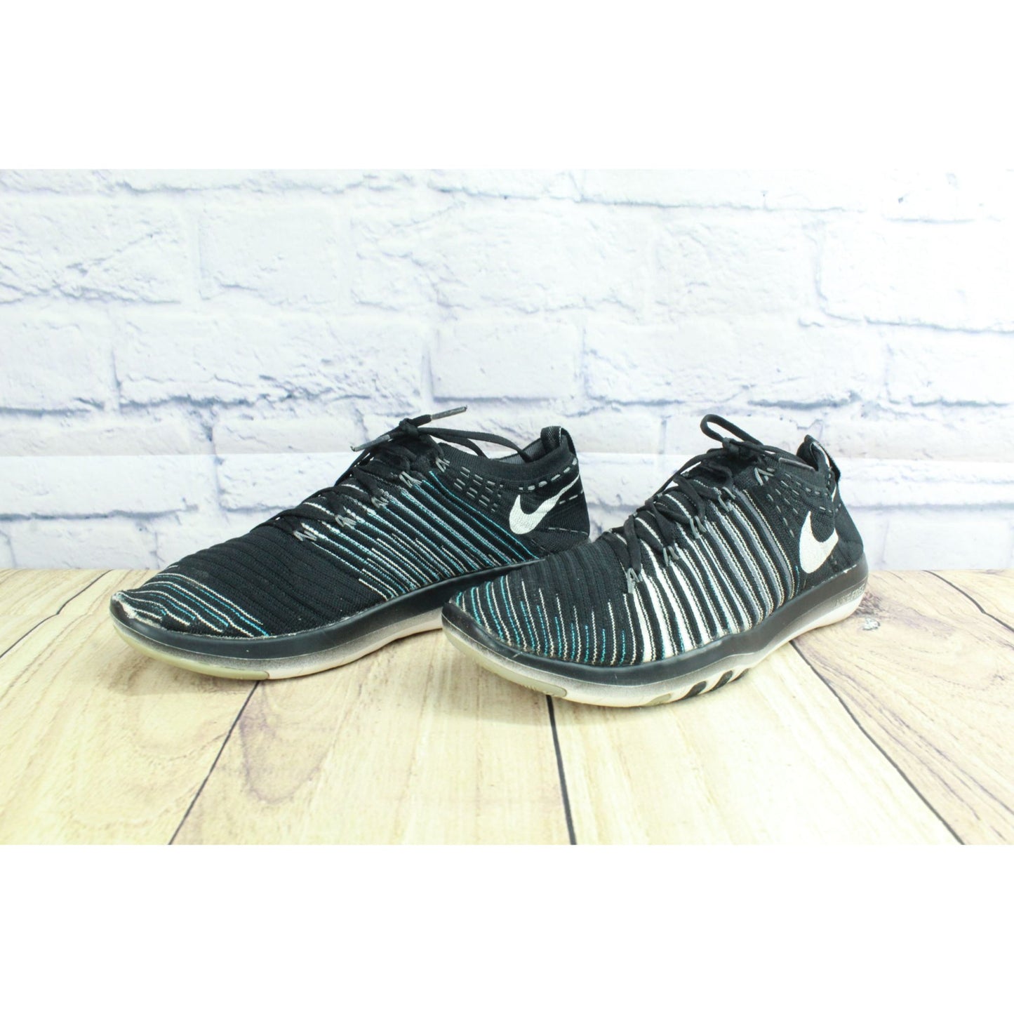 Nike Free Transform Flyknit Women's Black Mesh Lace Up Running Sneaker Shoes 8.5