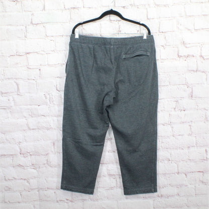 LL Bean Men's Charcoal Gray Cotton Blend Sweatpants Cropped Jogger Pants XL 28"