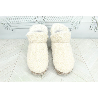 LL Bean Womens Cozy Slipper Booties Pile Fleece Wicked Good Cozy Cream White 8 M