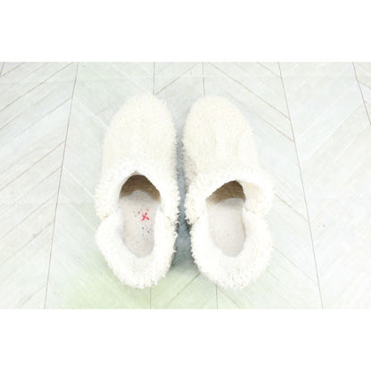 LL Bean Womens Cozy Slipper Booties Pile Fleece Wicked Good Cozy Cream White 8 M