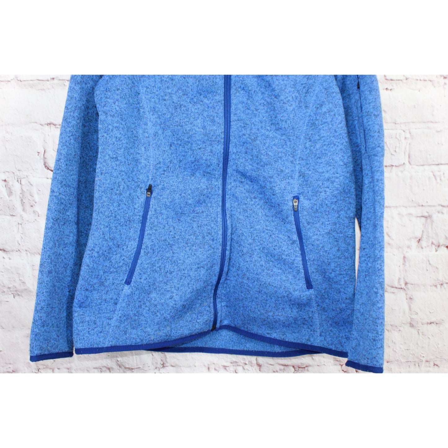 LL Bean Women's Sweater Fleece Full Zip Jacket Arctic Blue Size M