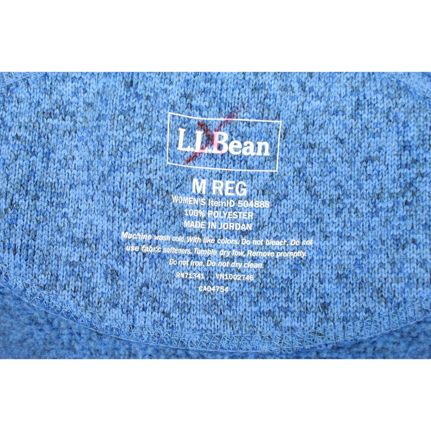 LL Bean Women's Sweater Fleece Full Zip Jacket Arctic Blue Size M