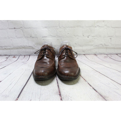 Johnston and Murphy Men's Brown Leather Lace Up Oxford Dress Loafer Shoes Sz 8 M