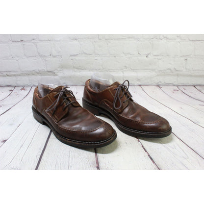 Johnston and Murphy Men's Brown Leather Lace Up Oxford Dress Loafer Shoes Sz 8 M