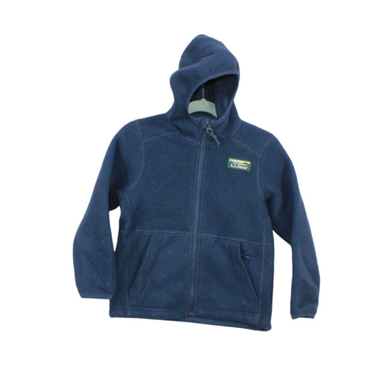 LL Bean Kids' Mountain Classic Fleece Hooded Jacket Nautical Navy Size S 4