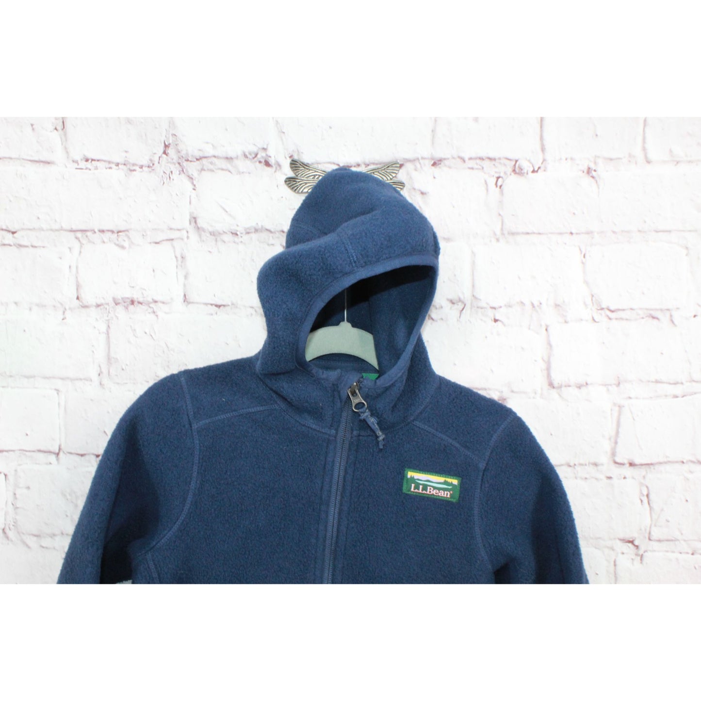 LL Bean Kids' Mountain Classic Fleece Hooded Jacket Nautical Navy Size S 4