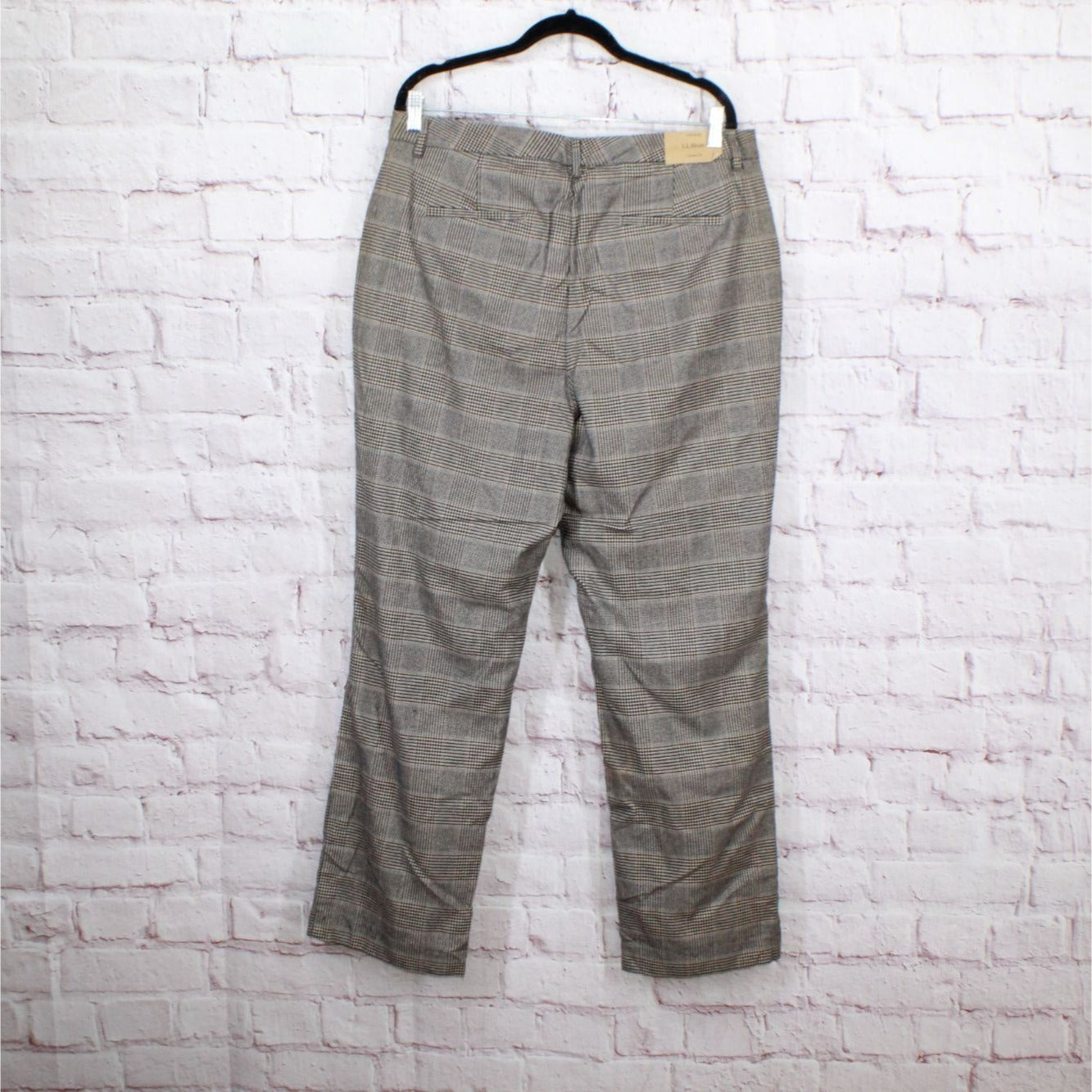 LL Bean Light Academia Lined Classic Fit Plaid Dress Pants Size 16