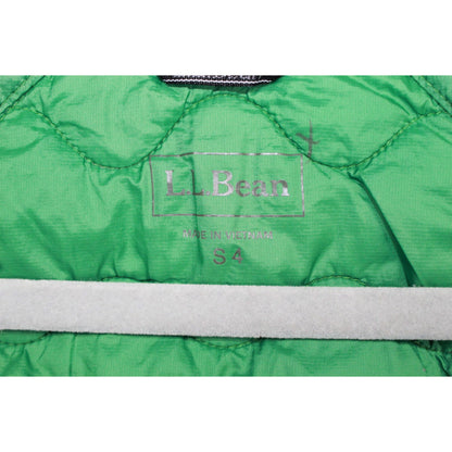 LL Bean Kids' Green Quilted Waterproof Pathfinder Full Zip Jacket S4