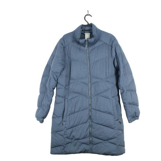 LL Bean Women's Down Puffer Coat Full Zipper Polyester Quilted Blue Size M