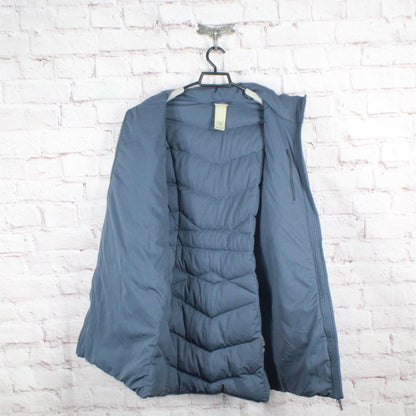 LL Bean Women's Down Puffer Coat Full Zipper Polyester Quilted Blue Size M