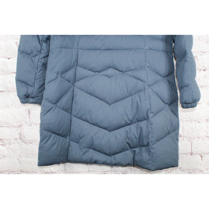 LL Bean Women's Down Puffer Coat Full Zipper Polyester Quilted Blue Size M