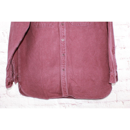 LL Bean Men's Chamois Shirt Traditional Fit Cotton Deep Wine Size L