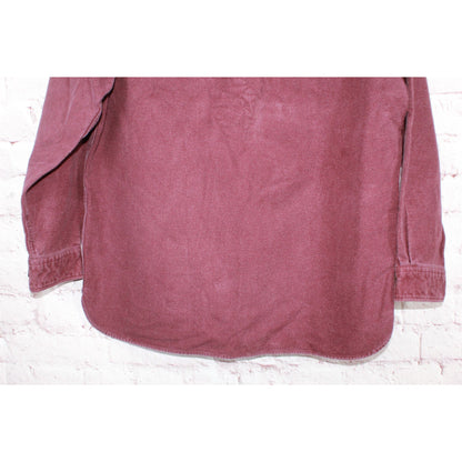 LL Bean Men's Chamois Shirt Traditional Fit Cotton Deep Wine Size L