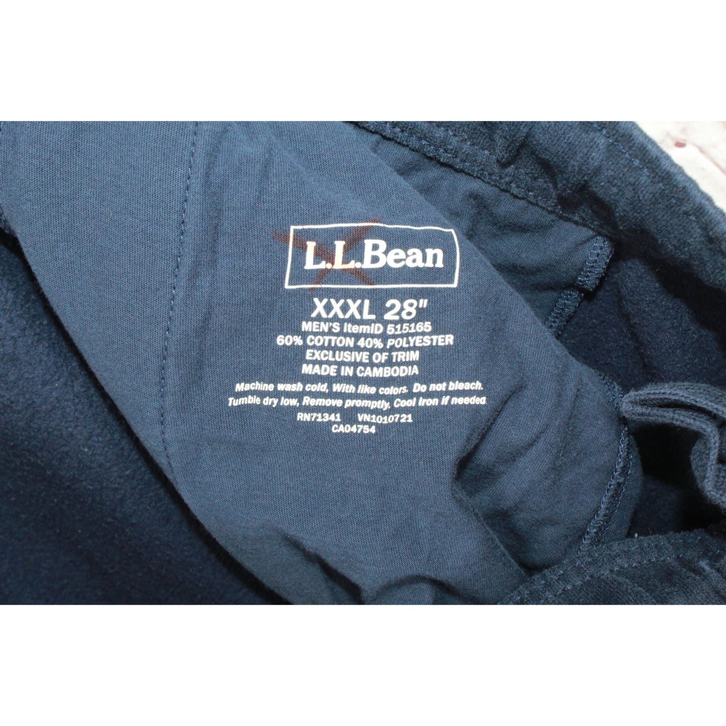 LL Bean Men's 1912 Sweatpants Super Soft Cozy Cotton Blend Navy Size XXL 28"