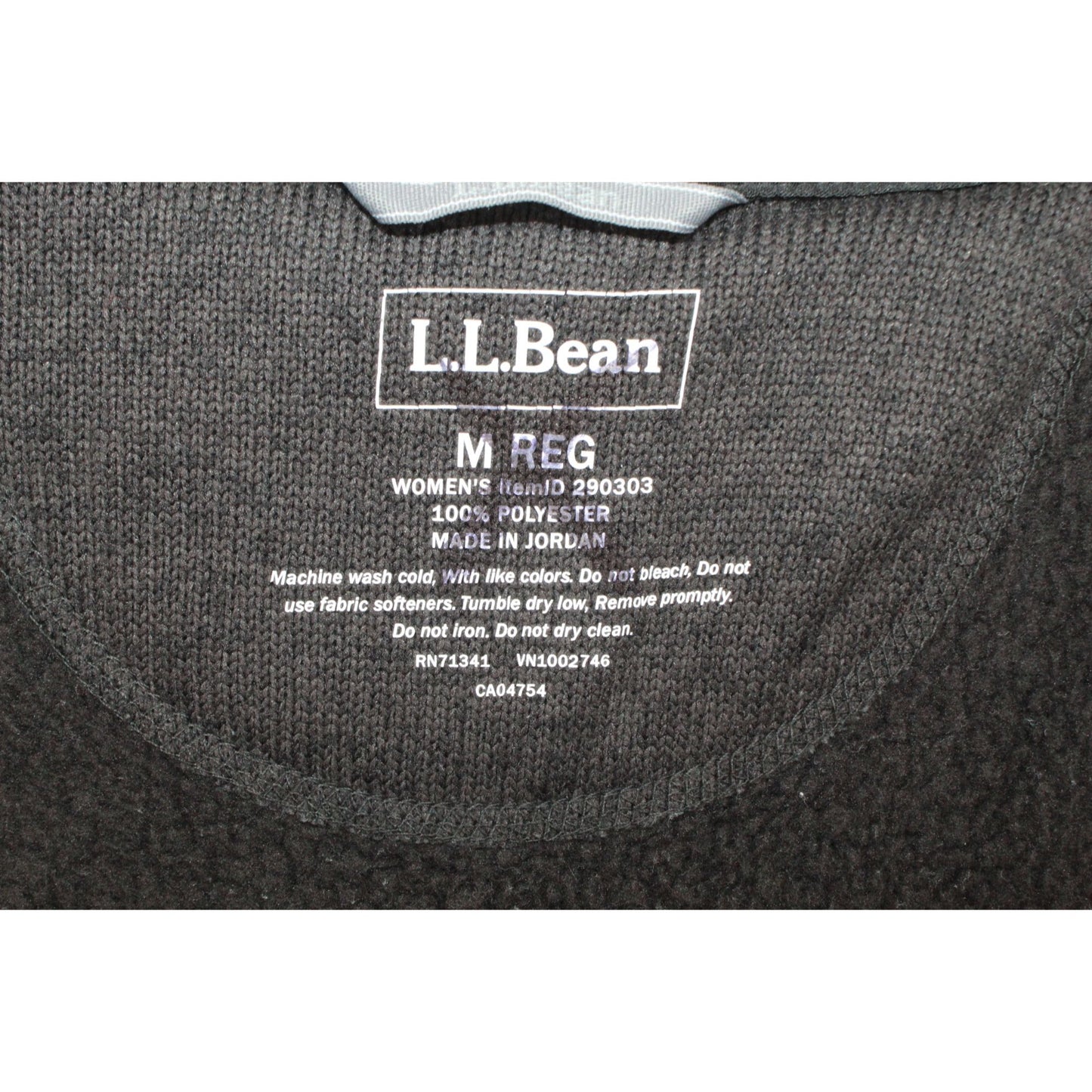 LL Bean Women's Sweater Fleece Coat Hoodie Full Zip Classic Black Size M