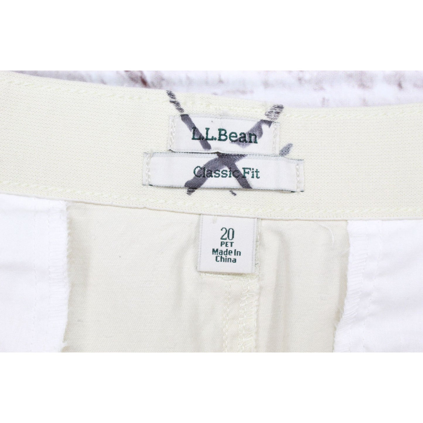 LL Bean Women's Cream Easy Stretch Cotton Button Zip Fly Twill Skirt Size 20 Pet