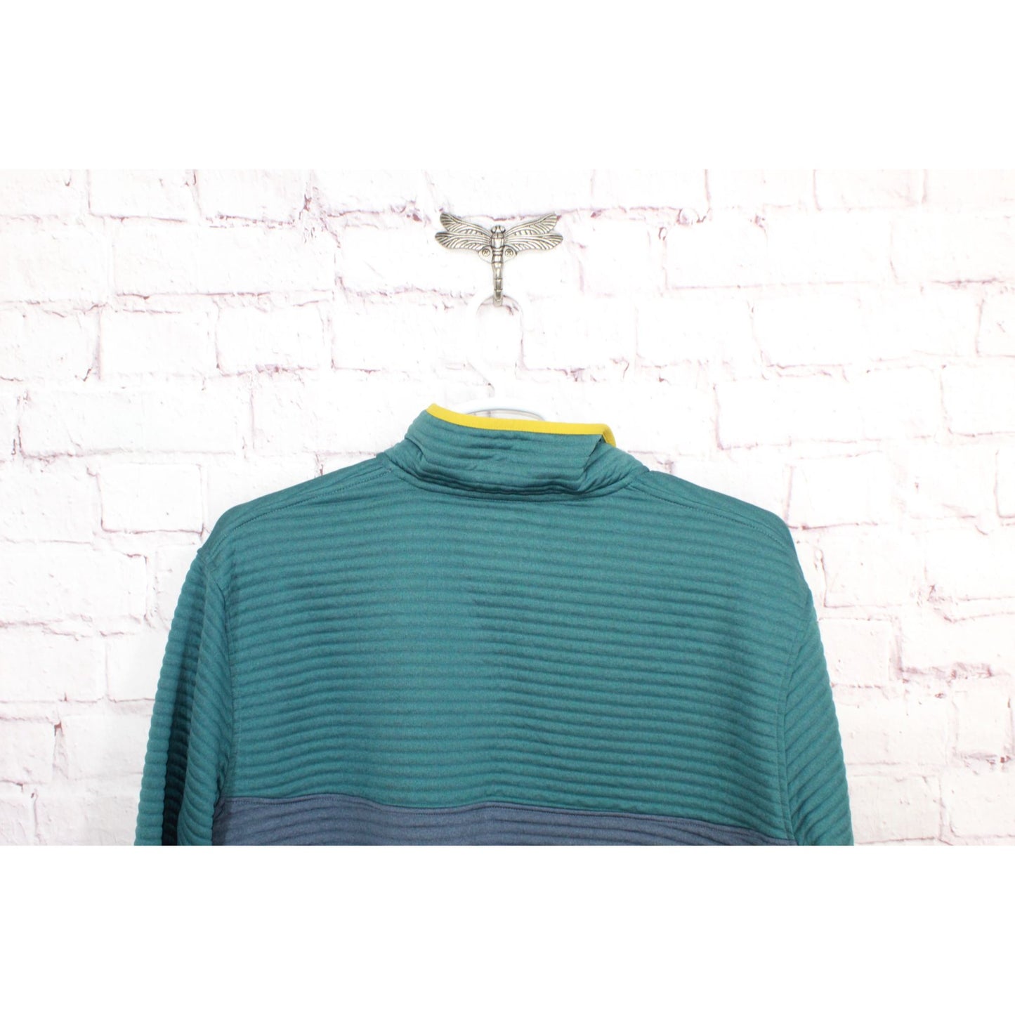 LL Bean Men's Airlight Knit Pullover Quilted Blue Green Colorblock XXL Tall