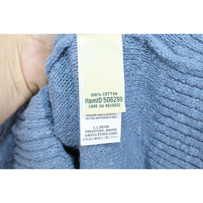 LL Bean Women's Midweight Cotton Slub Rollneck Pullover Sweater Soft Indigo L