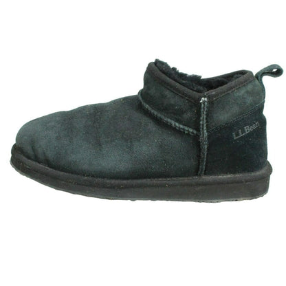 LL Bean Women's Black Suede Wicked Good Shearling Lined Slipper Ankle Boot 7 M