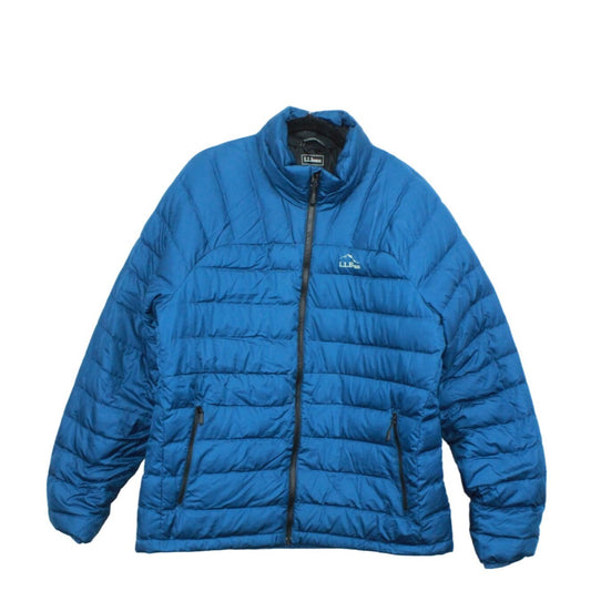 LL Bean Men's Bean's Down Jacket Quilted Full Zip Marine Blue Size L