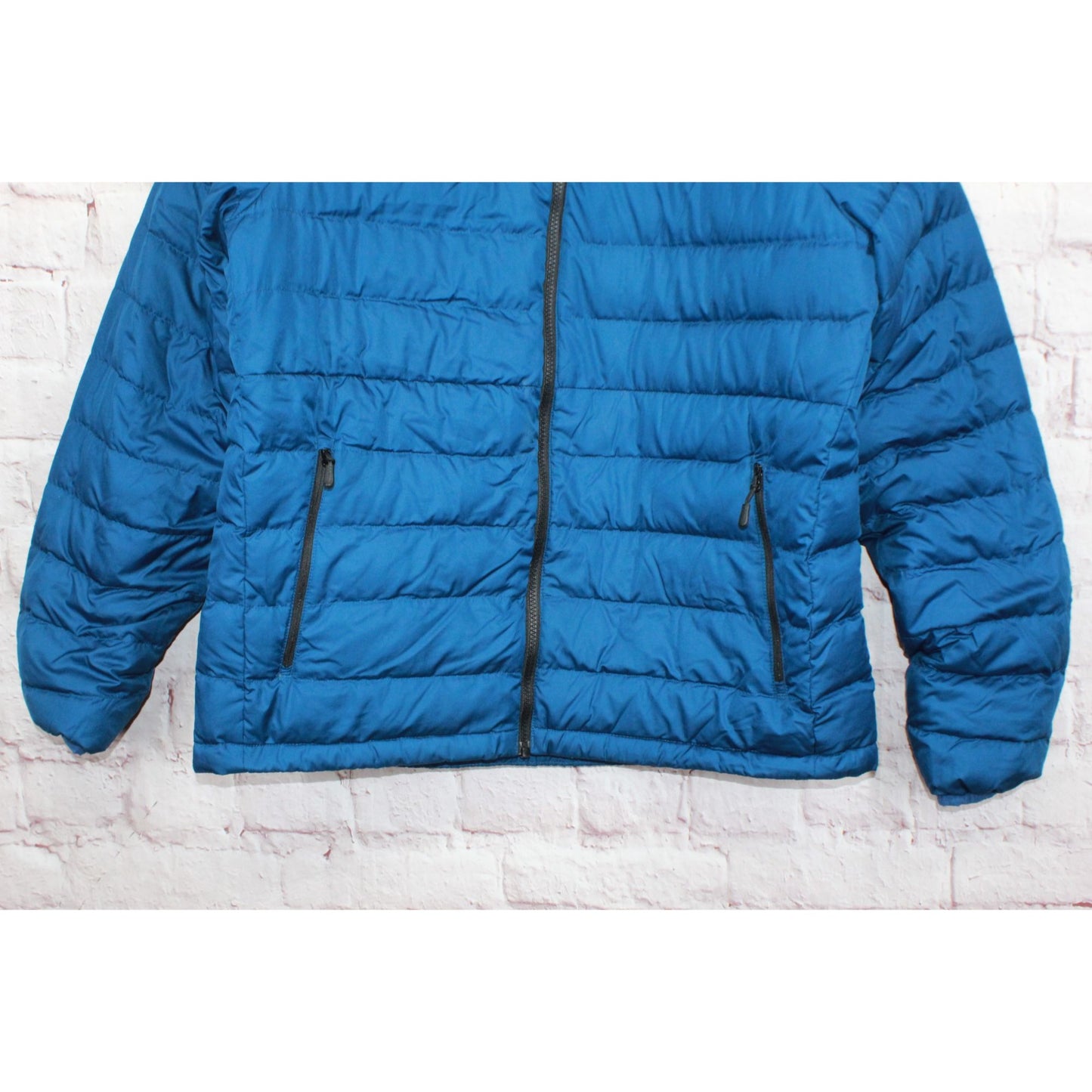 LL Bean Men's Bean's Down Jacket Quilted Full Zip Marine Blue Size L