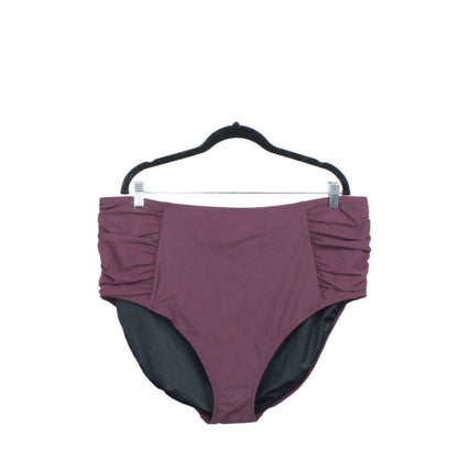 NWT! LL Bean Women's Flattering Shaping Swimwear High Waist Brief Maroon 22 Plus