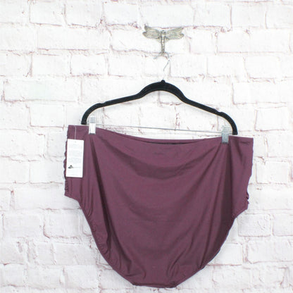 NWT! LL Bean Women's Flattering Shaping Swimwear High Waist Brief Maroon 22 Plus