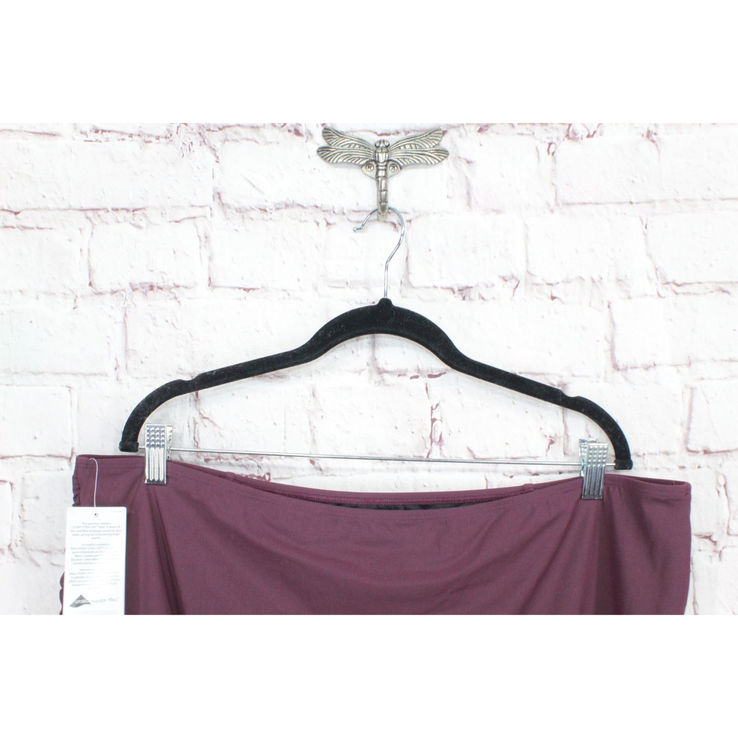 NWT! LL Bean Women's Flattering Shaping Swimwear High Waist Brief Maroon 22 Plus