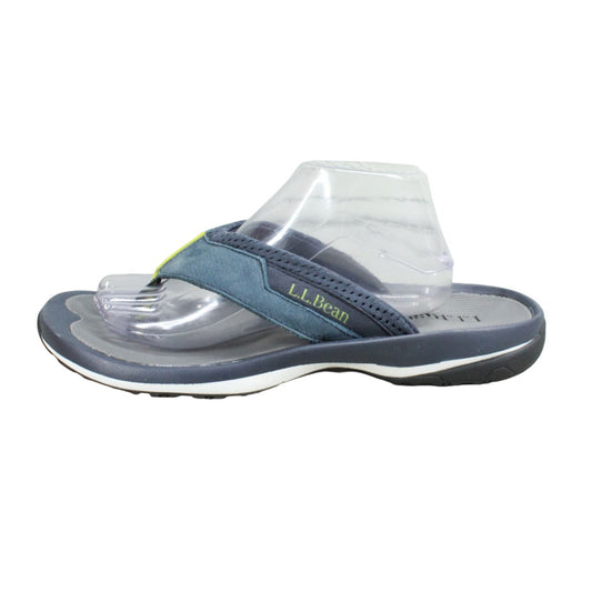 LL Bean Men's Swift River Sport Flip Flops All Terrain Leather Mesh Blue 12 M