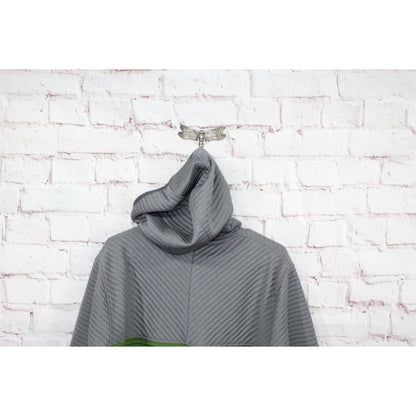 LL Bean Men's Airlite Knit Full Zip Hoodie Colorblock Gray Green Size L