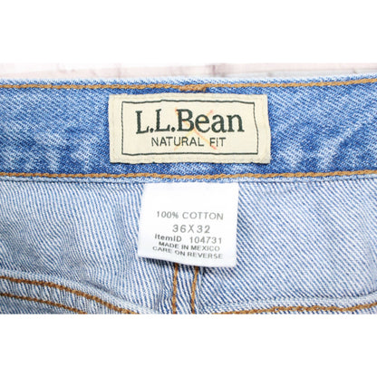 LL Bean Mens Double L Jeans Natural Fit Straight Leg Cotton Faded Denim Waist 36