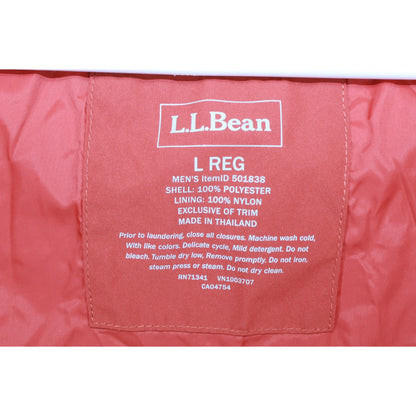 LL Bean Men's Sweater Fleece 3 in 1 Jacket Red Ochre Size L Shell Only