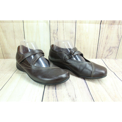 Wolky Women's Brown Leather Mary Jane Flat Shoes Size 8.5