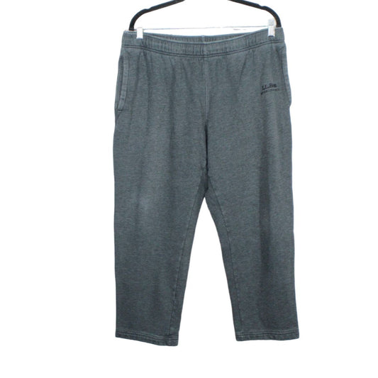 LL Bean Men's Charcoal Gray Cotton Blend Sweatpants Cropped Jogger Pants XL 28"