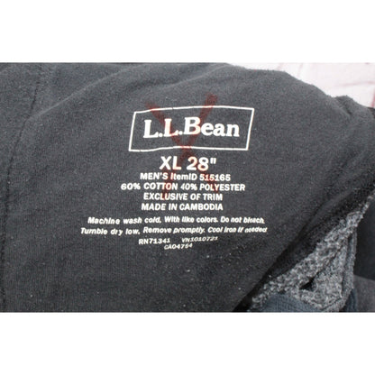 LL Bean Men's Charcoal Gray Cotton Blend Sweatpants Cropped Jogger Pants XL 28"