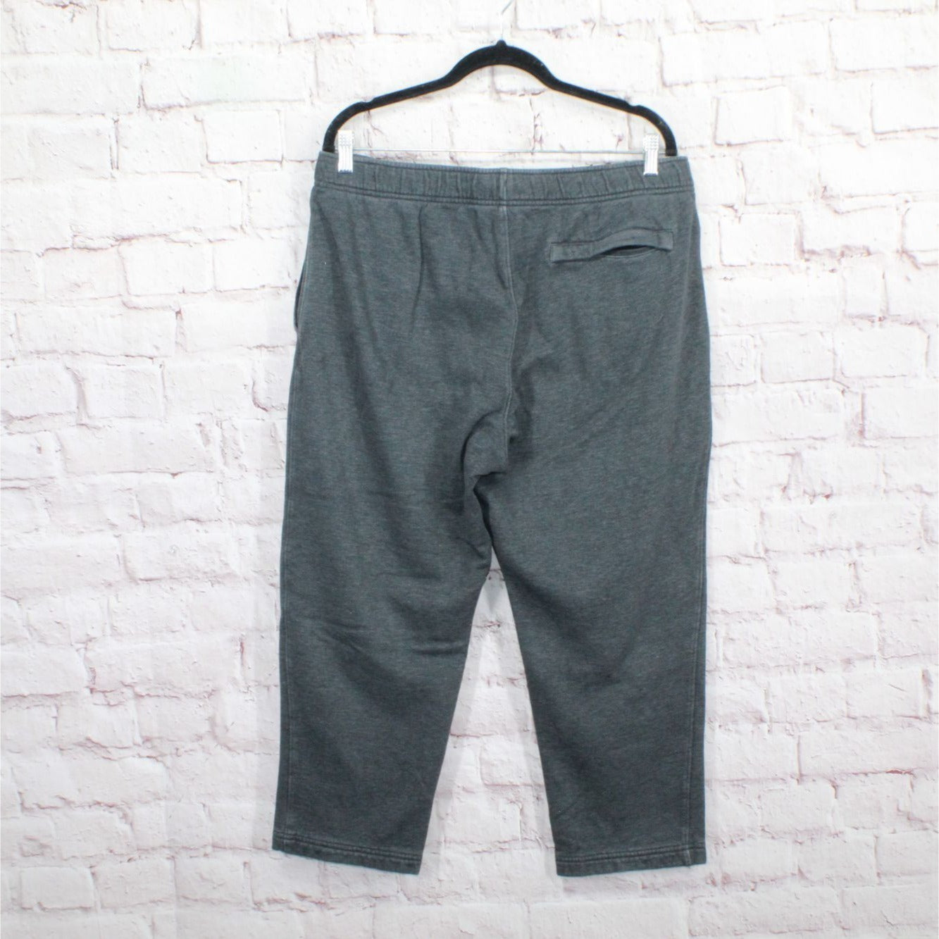 LL Bean Men's Charcoal Gray Cotton Blend Sweatpants Cropped Jogger Pants XL 28"