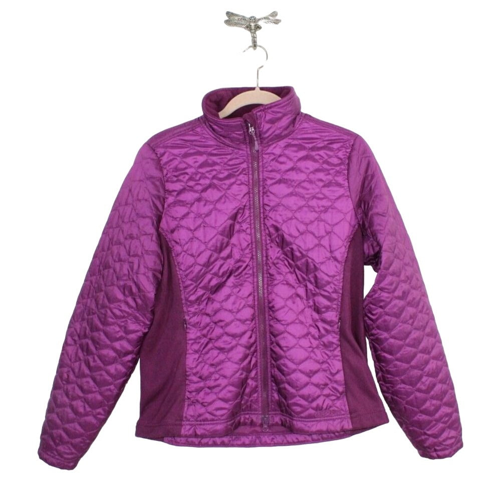 LL Bean Womens Purple Nylon Zip Up Lined Insulated Quilted Jacket Size M