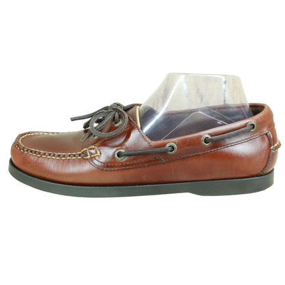 LL Bean Men's Casco Bay Boat Mocs Slip Ons Brown Leather Size 8.5 D