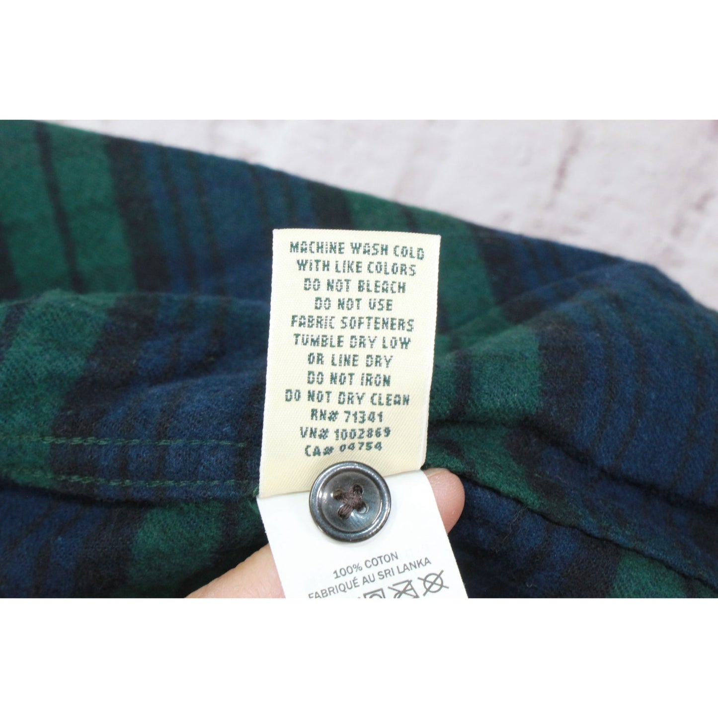 LL Bean Women's Scotch Plaid Flannel Shirt Relaxed Cotton Black Watch 1X Plus