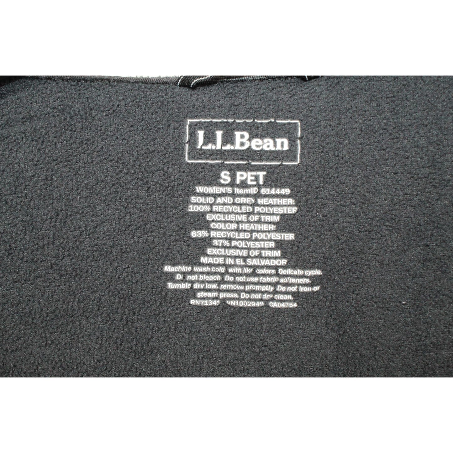 LL Bean Women's Mountain Classic Fleece Hoodie Classic Cozy Black S Pet