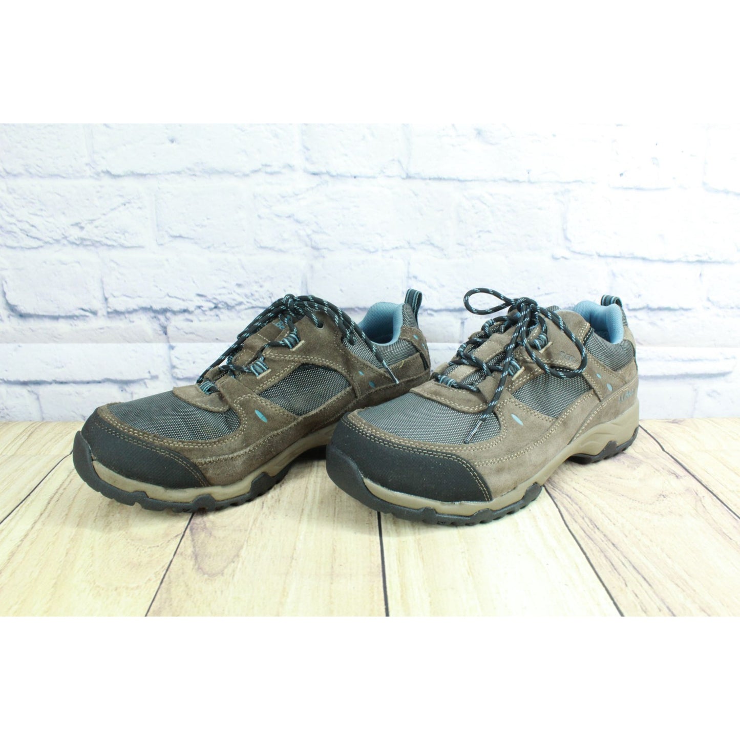 LL Bean Trail Model 4 Mens Multicolor Suede Waterproof Hiking Shoes Size 11 Wide