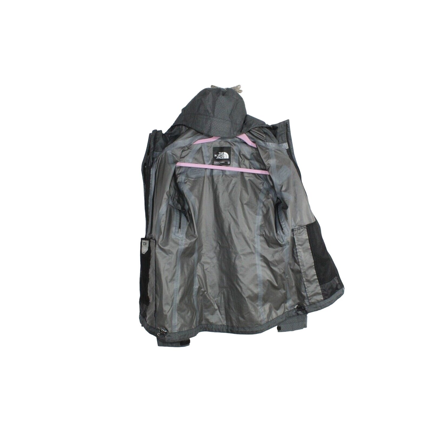 The North Face Womens Black Nylon Polyester Hooded Rain Jacket Size XS