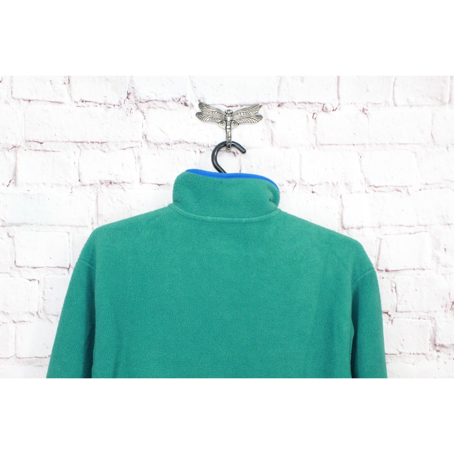 LL Bean Adults' Beans Classic Fleece Pullover Relaxed Quarter Snap Green XXS