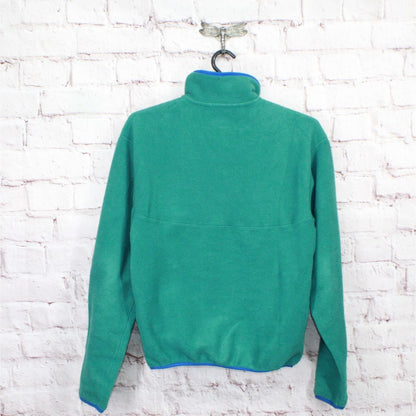 LL Bean Adults' Beans Classic Fleece Pullover Relaxed Quarter Snap Green XXS